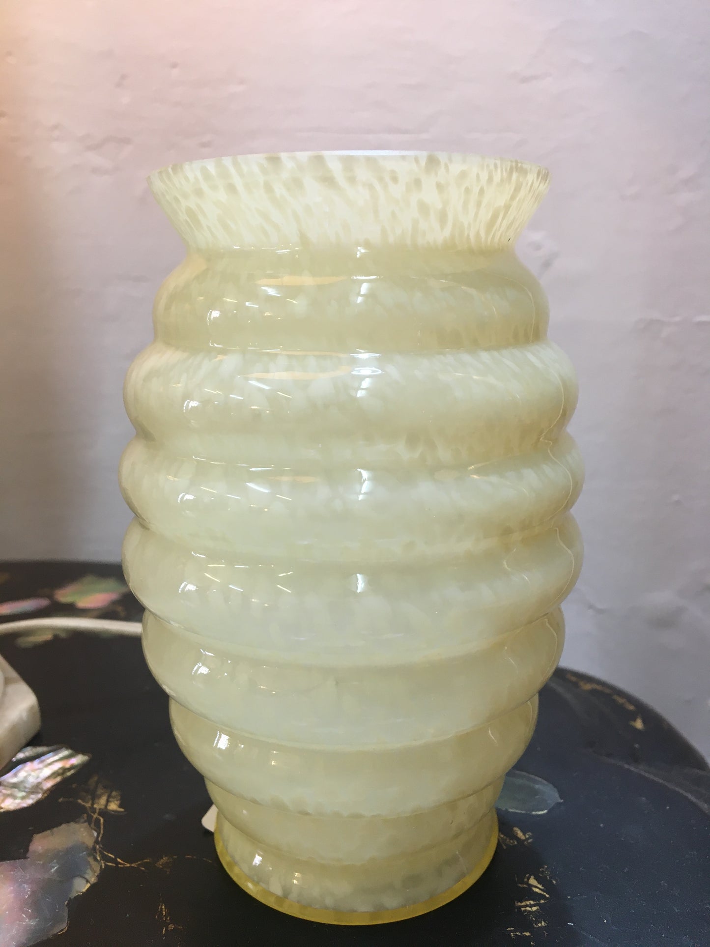 Australian Art Deco Beehive Shaped Vase in Mottled Glass