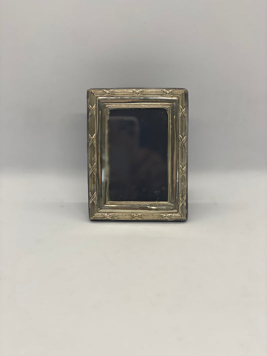 Pequeño marco de fotos inglés vintage de plata de ley