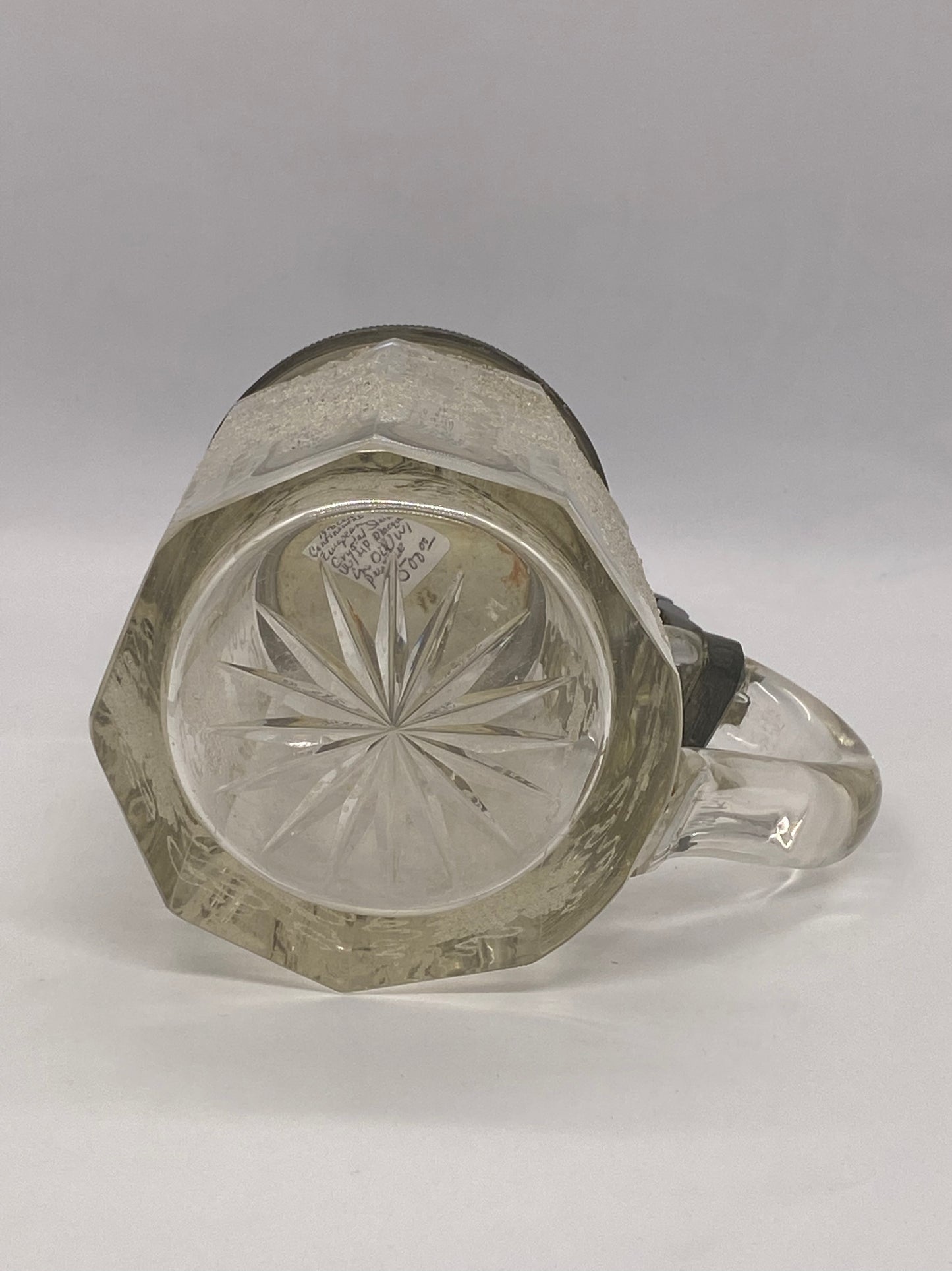 Jarra de cristal de Europa continental del siglo XIX (con placa de porcelana pintada a mano)