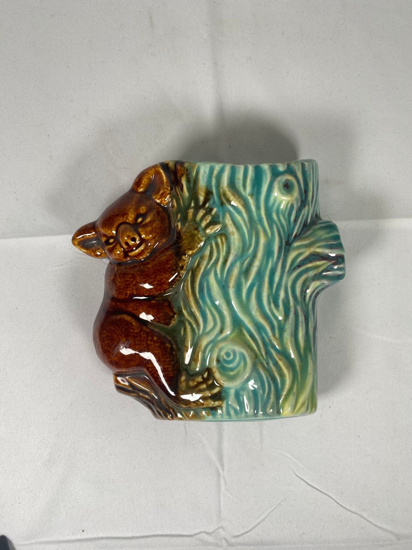 Bolsillo de pared Art Déco con koala australiano en combinación de colores tipo SylvaC, años 1930-40