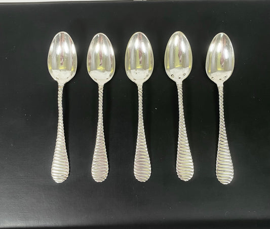 Antique Viennese silver spoons with rope twist handles circa 1879-1903