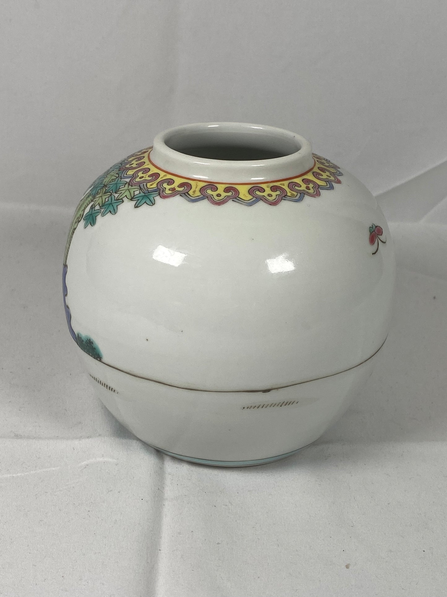 Midcentury 1960s Jingdezhen ginger jar, Amoy Canning Corporation, Missing Lid