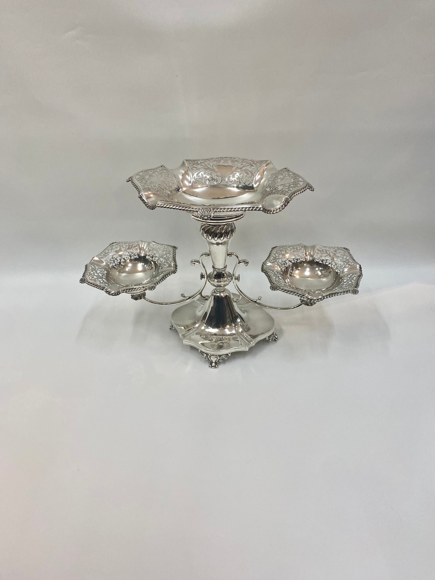 Monumental George V Hardy Brothers Fine Sterling Silver Epergne, Birmingham 1912