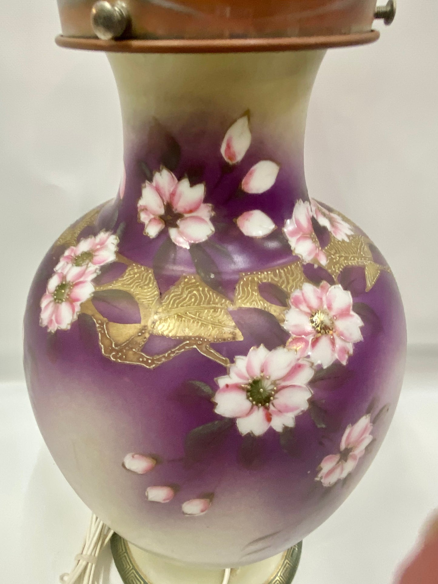 古董日本手绘花瓶,约 1910-1921 年