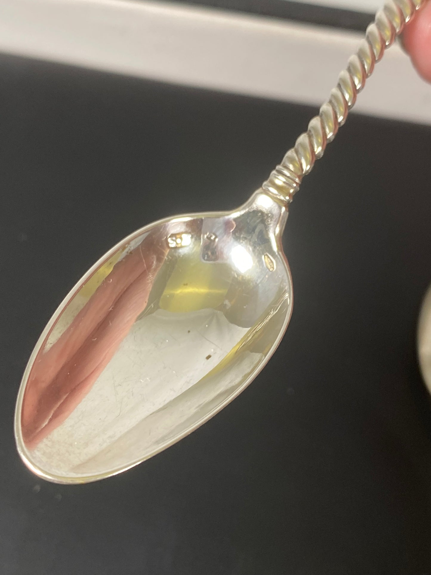 Antique Viennese silver spoons with rope twist handles circa 1879-1903