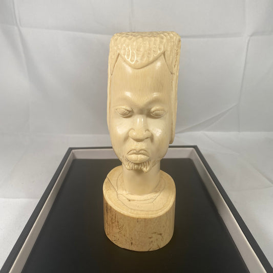 African Ivory Coast Monumental Ivory Tribal Bust/ Head, Early 20th Century