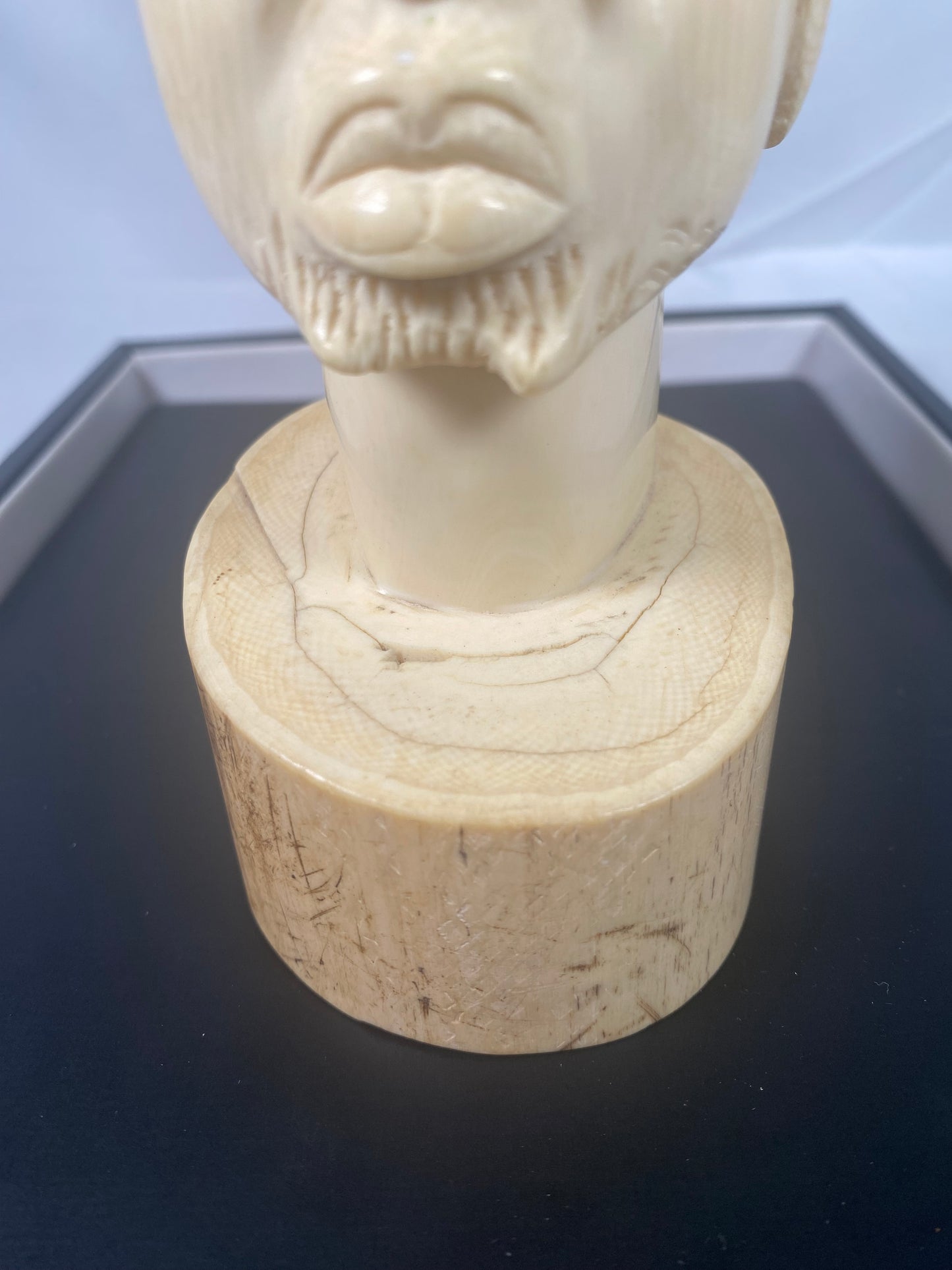 African Ivory Coast Monumental Ivory Tribal Bust/ Head, Early 20th Century
