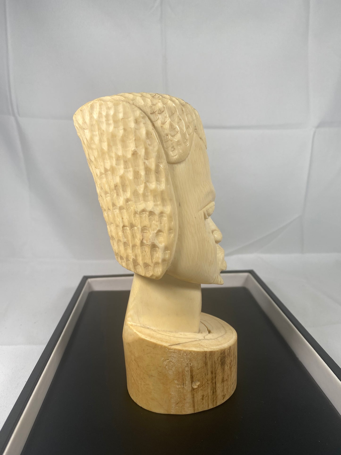 African Ivory Coast Monumental Ivory Tribal Bust/ Head, Early 20th Century