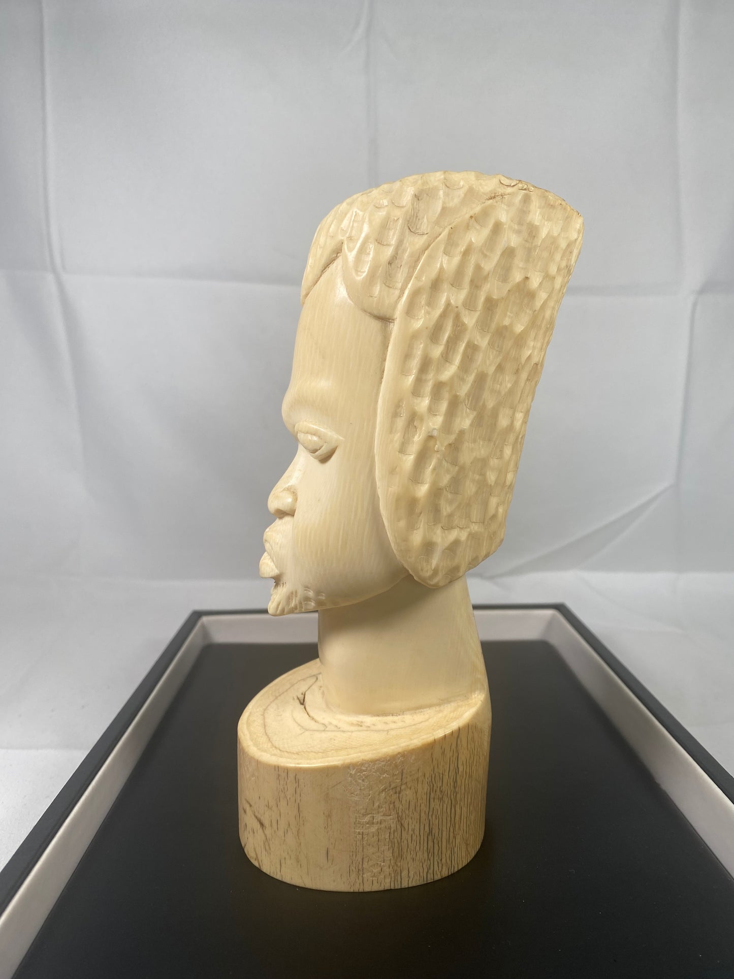 African Ivory Coast Monumental Ivory Tribal Bust/ Head, Early 20th Century