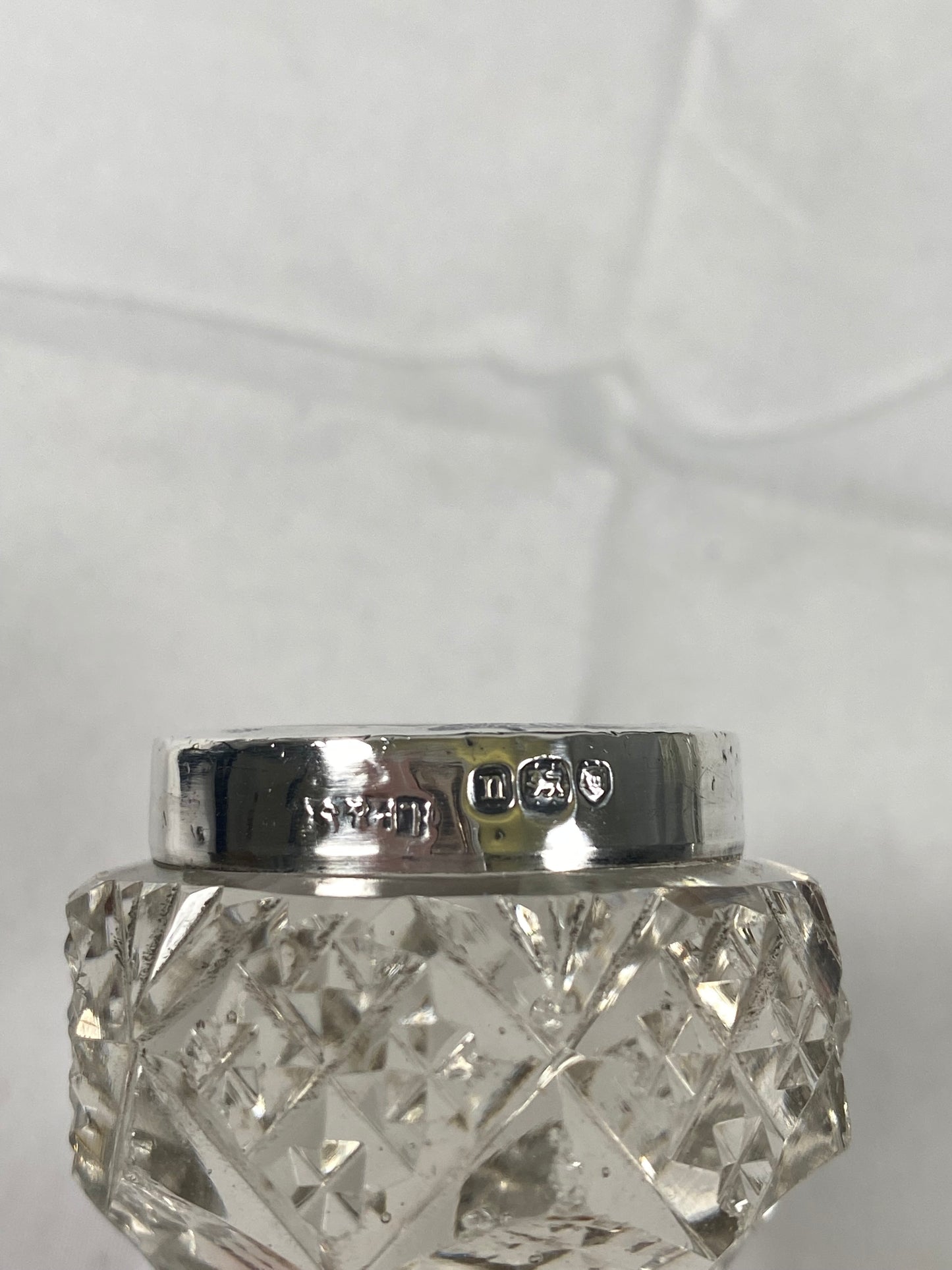 Edwardian Cut Crystal and Sterling SIlver Knife Rests