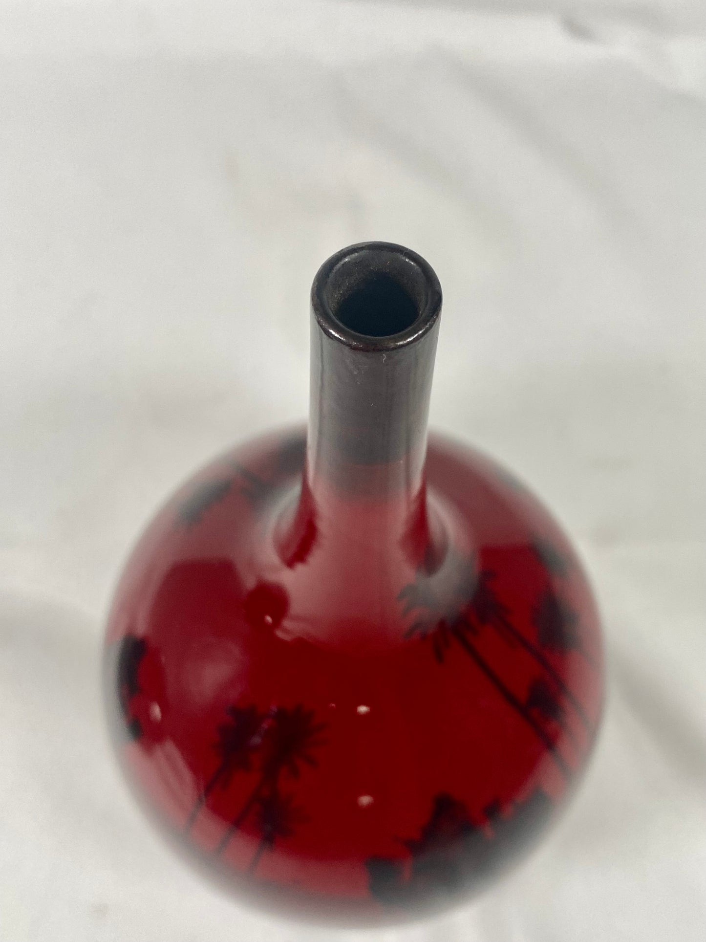 20 世纪 30 年代装饰艺术皇家道尔顿 Flambe ware 高脚花瓶,洋葱形圆顶