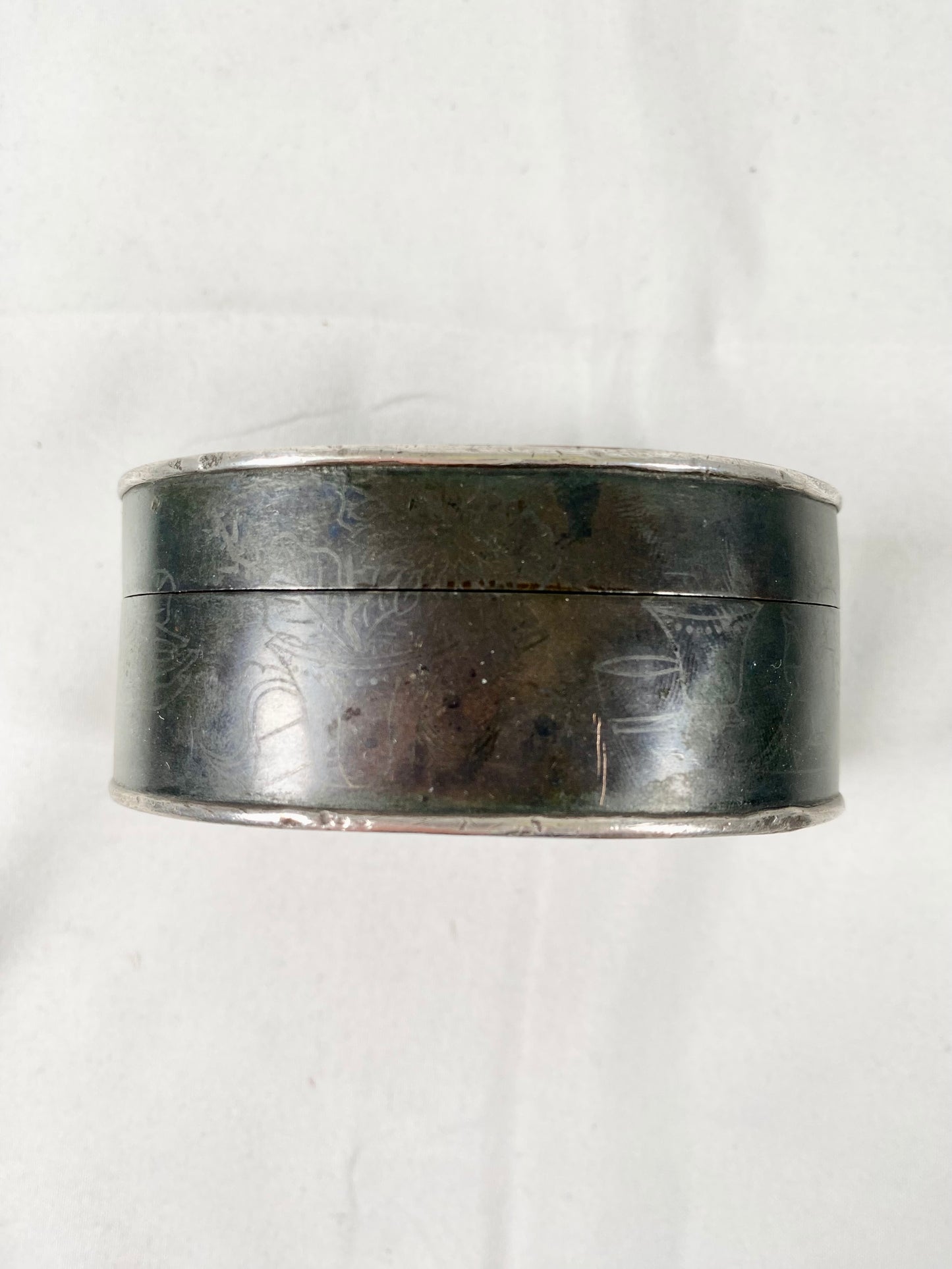 Antique, Rare & Historically Significant Late Qing Copper w Silver Inlay Ink Box, Inscription by Linshui County Magistrate Yuan Jiadun