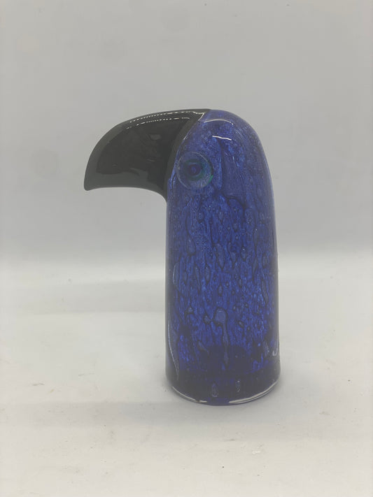 Cabeza de loro de cristal de Murano italiano vintage de mediados de siglo