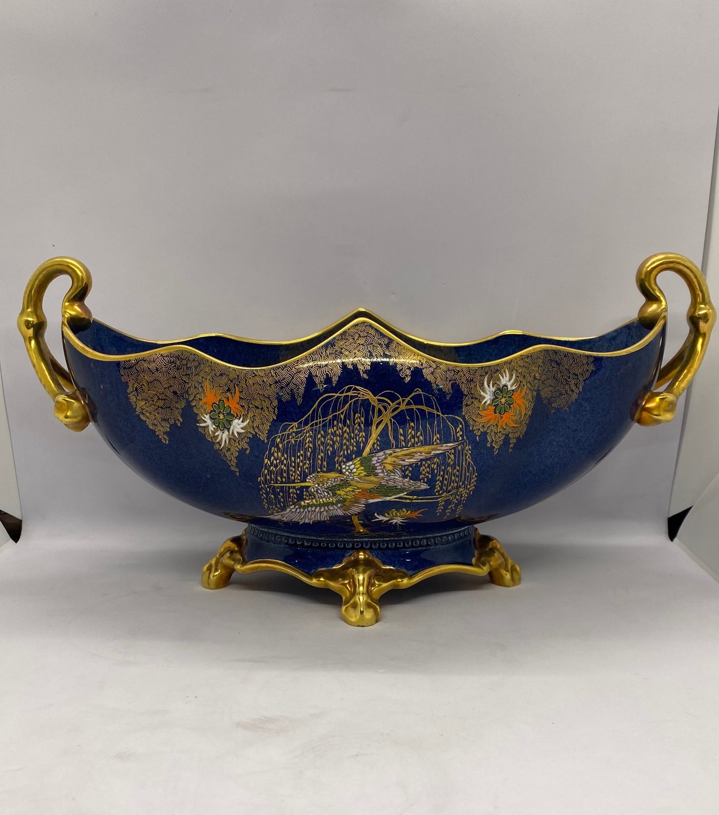 Jarrón grande con pie Carltonware Bleu Cobalt