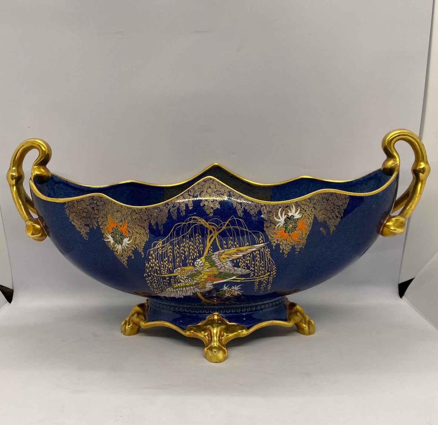Jarrón grande con pie Carltonware Bleu Cobalt
