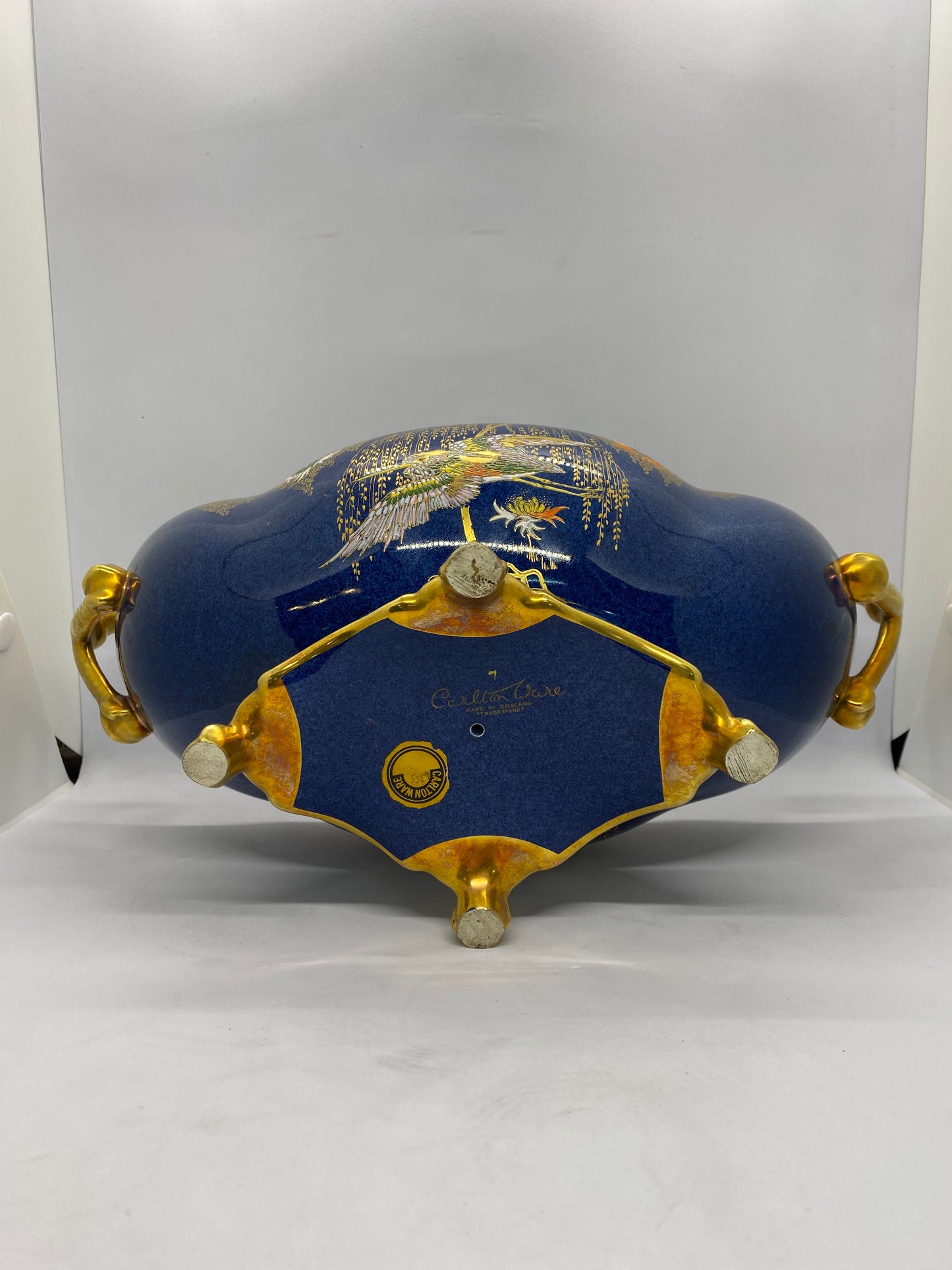Jarrón grande con pie Carltonware Bleu Cobalt