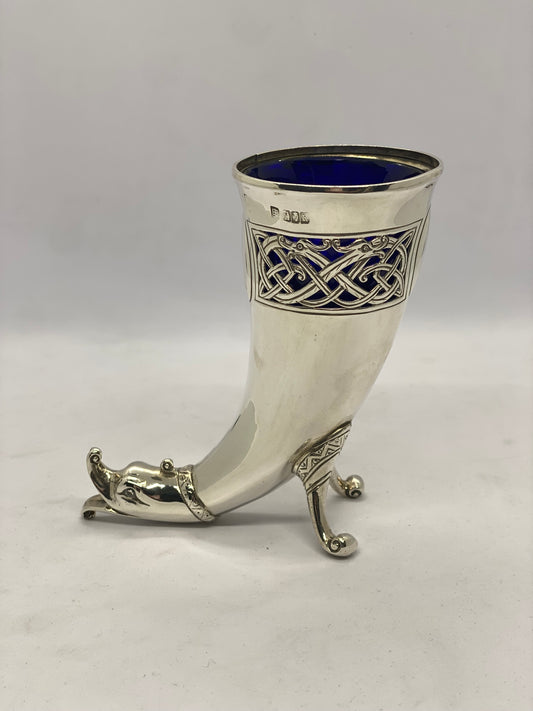 Antique Sterling Silver Dublin Cornucopia Vase, Hallmarked 1912