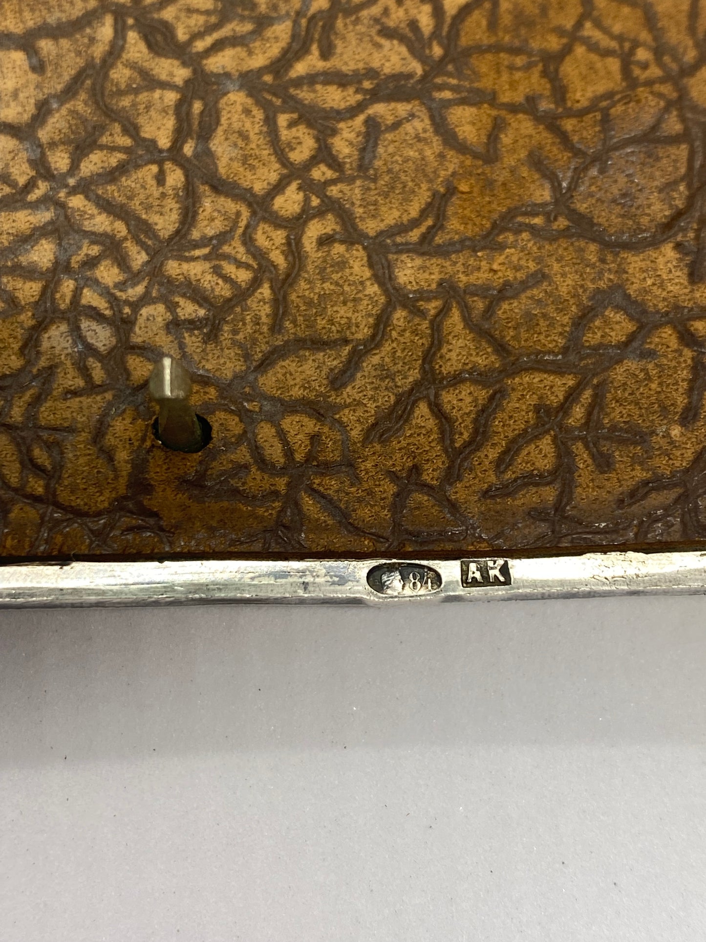 Bolso de mano para mujer, de plata, estilo ruso anterior a la revolución.