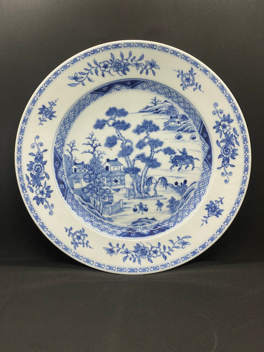 Stunning and Rare 17th to 18th Century Qing Porcelain Dish with Apocryphal Ming Dynasty Marks