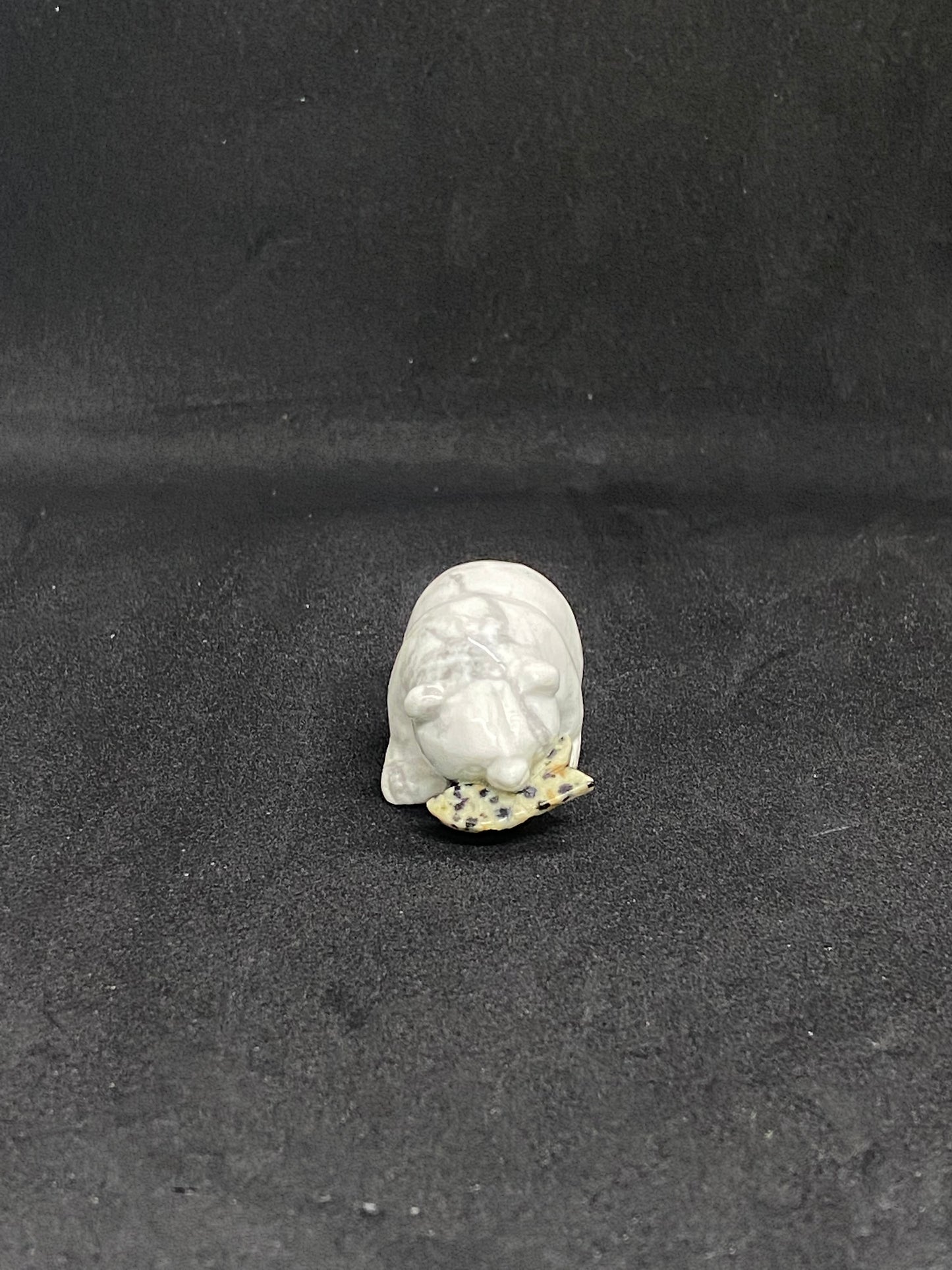Vintage Inuit Bear Figurine, Indigenous Arctic Art, Soapstone and Jasper