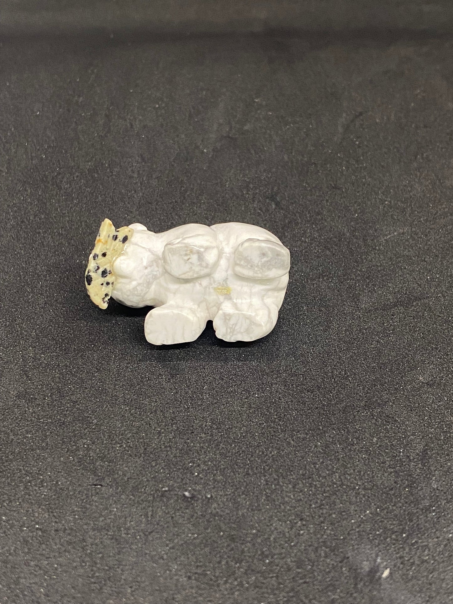 Vintage Inuit Bear Figurine, Indigenous Arctic Art, Soapstone and Jasper