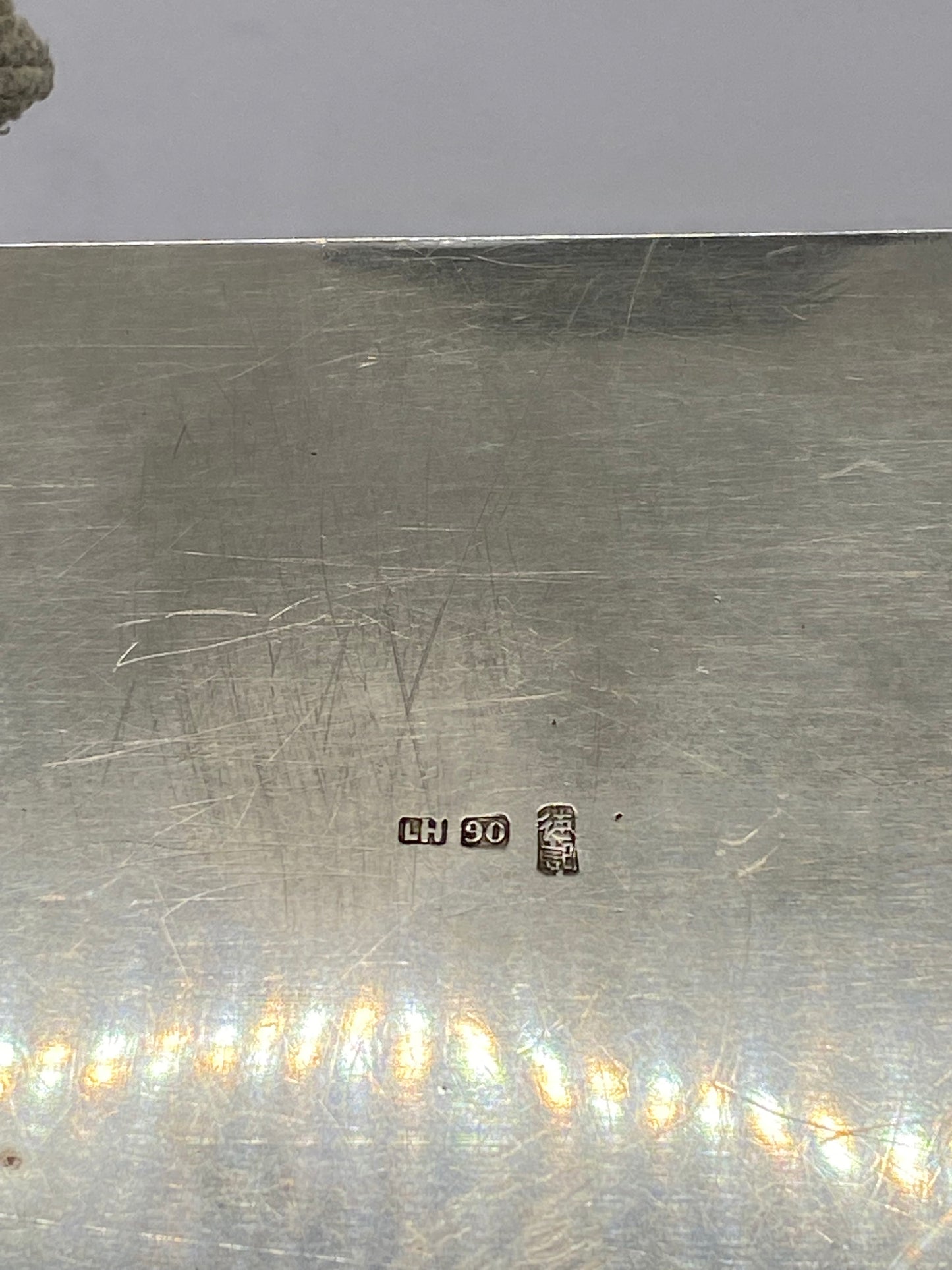 Antique Chinese Export Silver Box w Dragon Design, Luen Hing