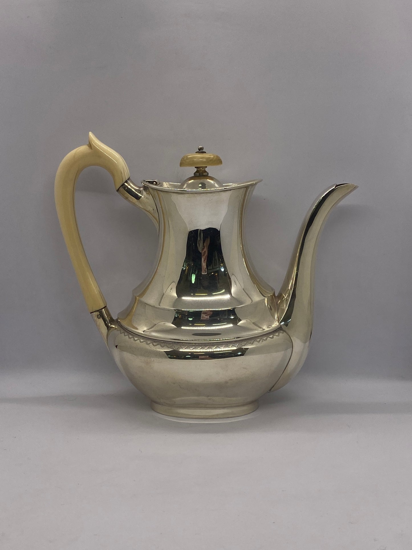 Vintage English Three Piece Silver Coffee Set Hallmarked Sheffield 1957, Emile Vines