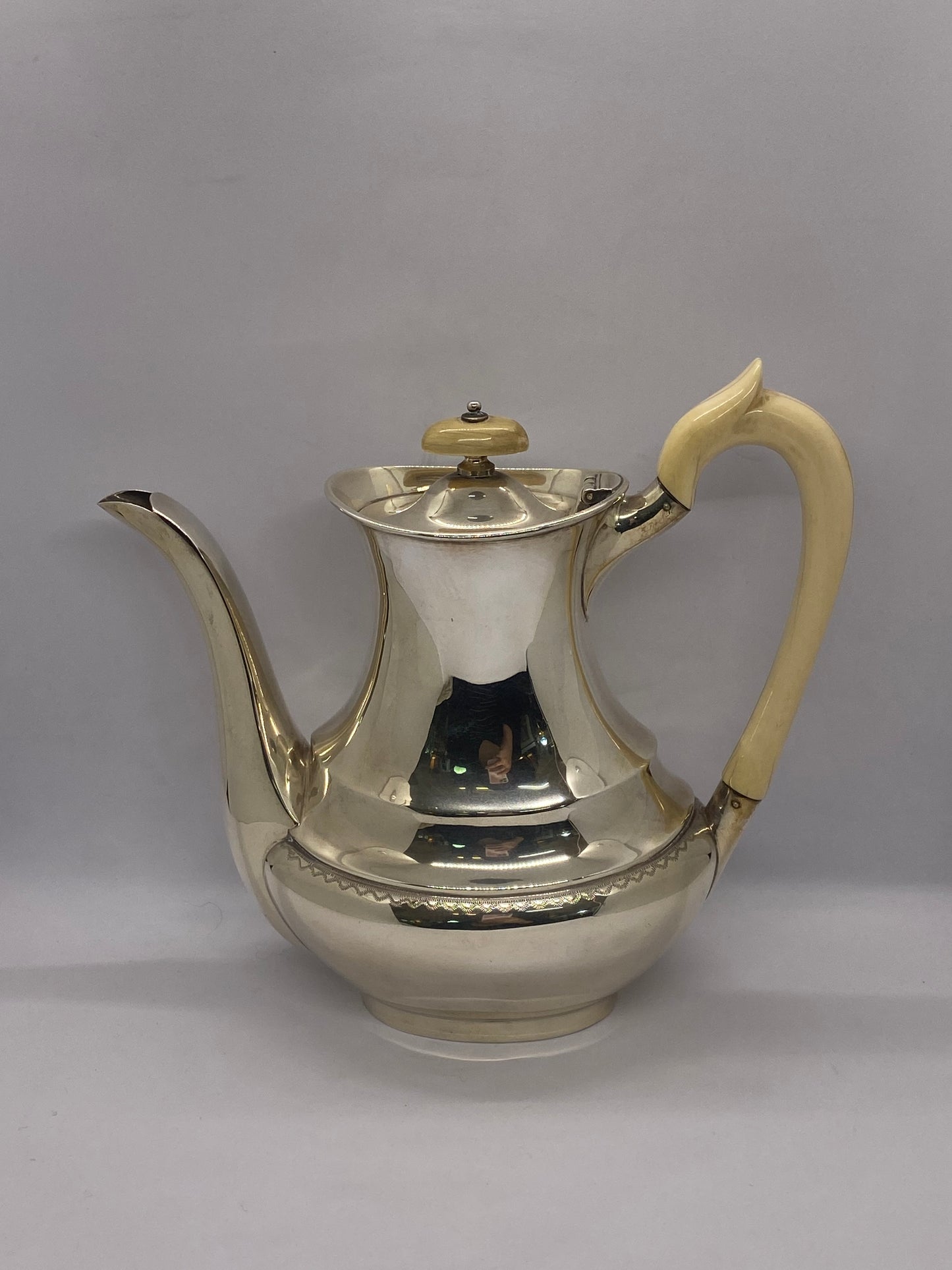 Vintage English Three Piece Silver Coffee Set Hallmarked Sheffield 1957, Emile Vines