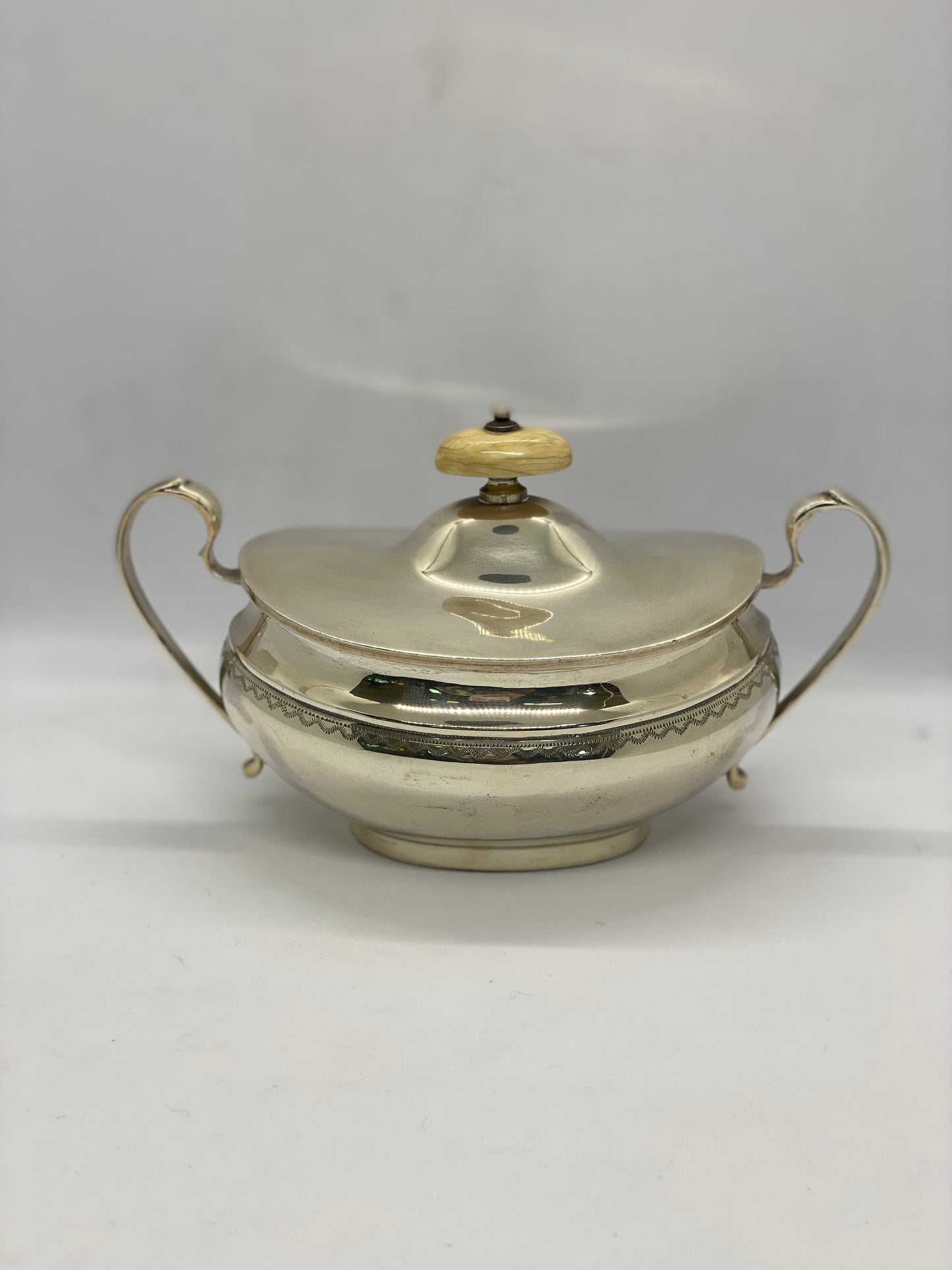 Vintage English Three Piece Silver Coffee Set Hallmarked Sheffield 1957, Emile Vines