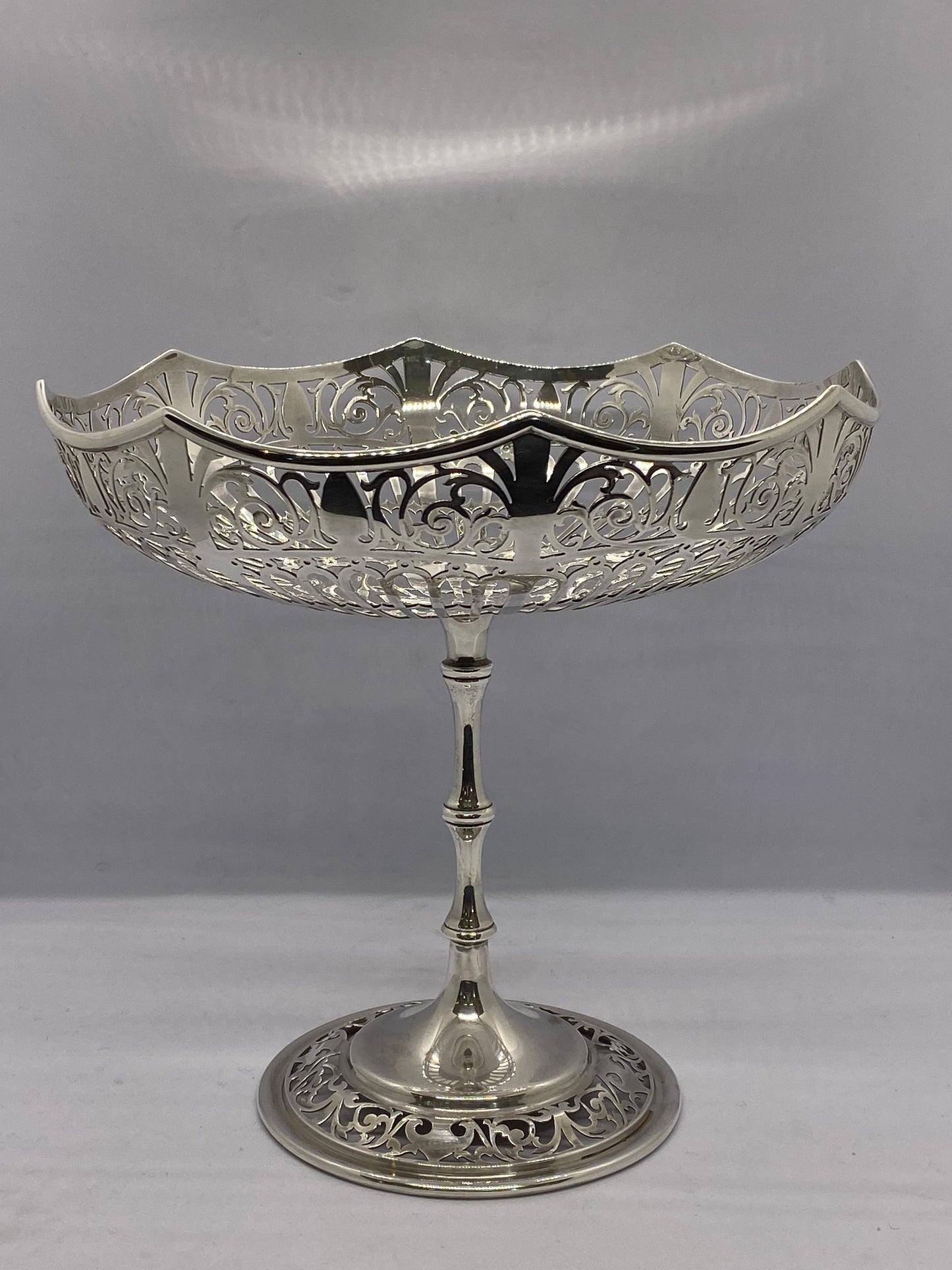 Comport de plata esterlina eduardiana de Mappin & Webb, 1907