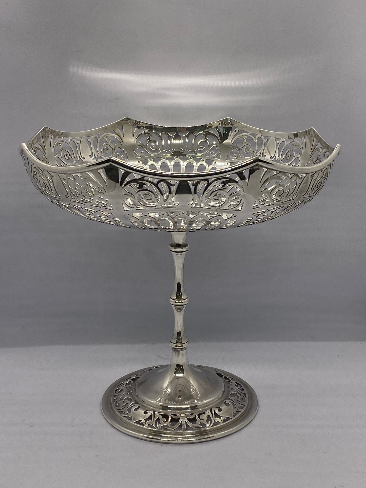 Comport de plata esterlina eduardiana de Mappin & Webb, 1907