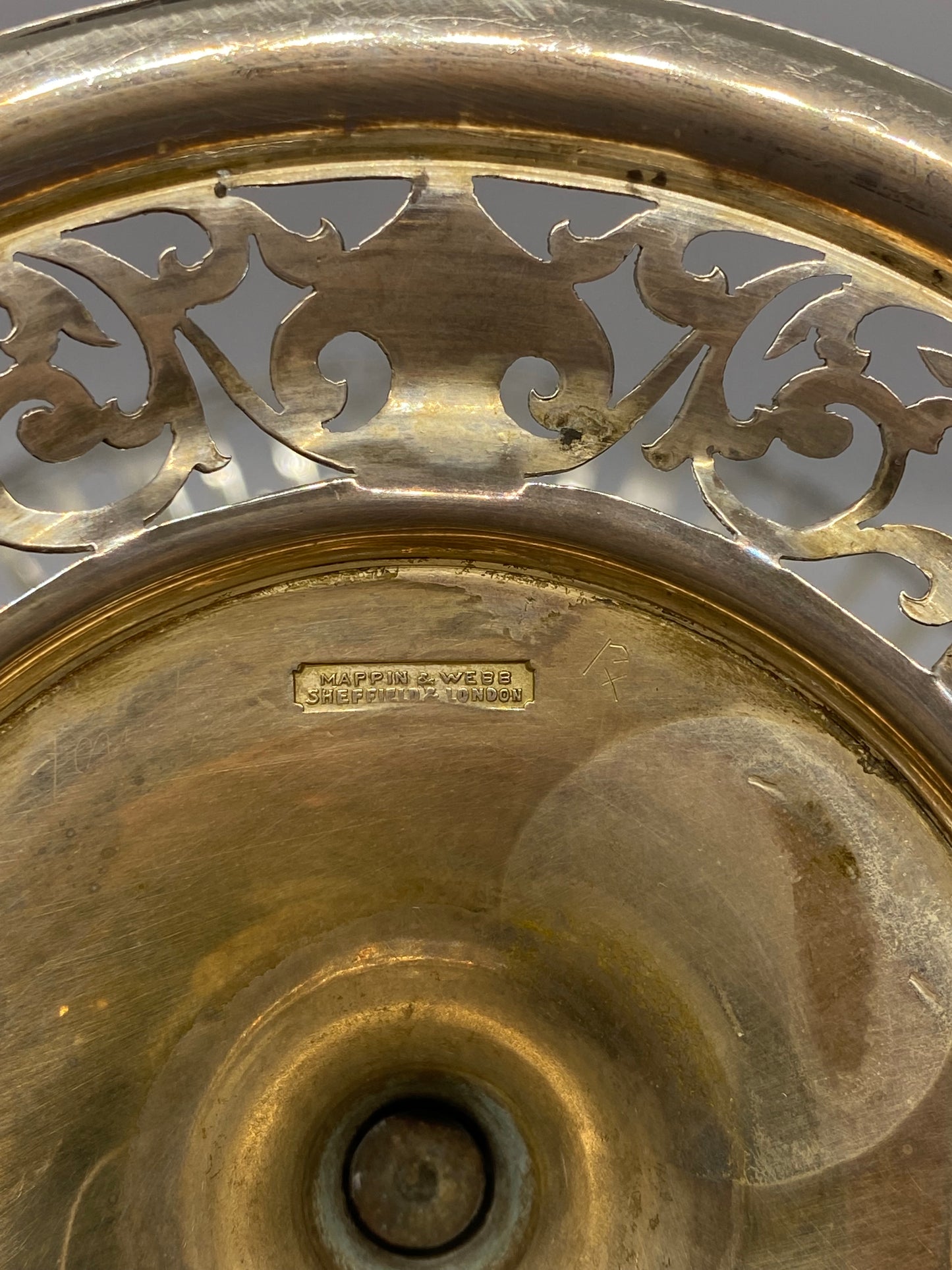 Comport de plata esterlina eduardiana de Mappin & Webb, 1907