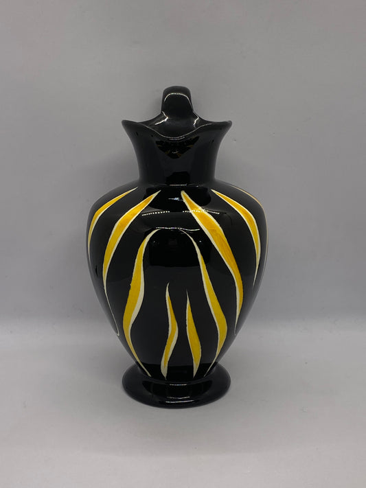 1950s Mid Century Black and Yellow Pitcher Jug in Tigris Design by Anneliese Beckh for Schmider Keramik
