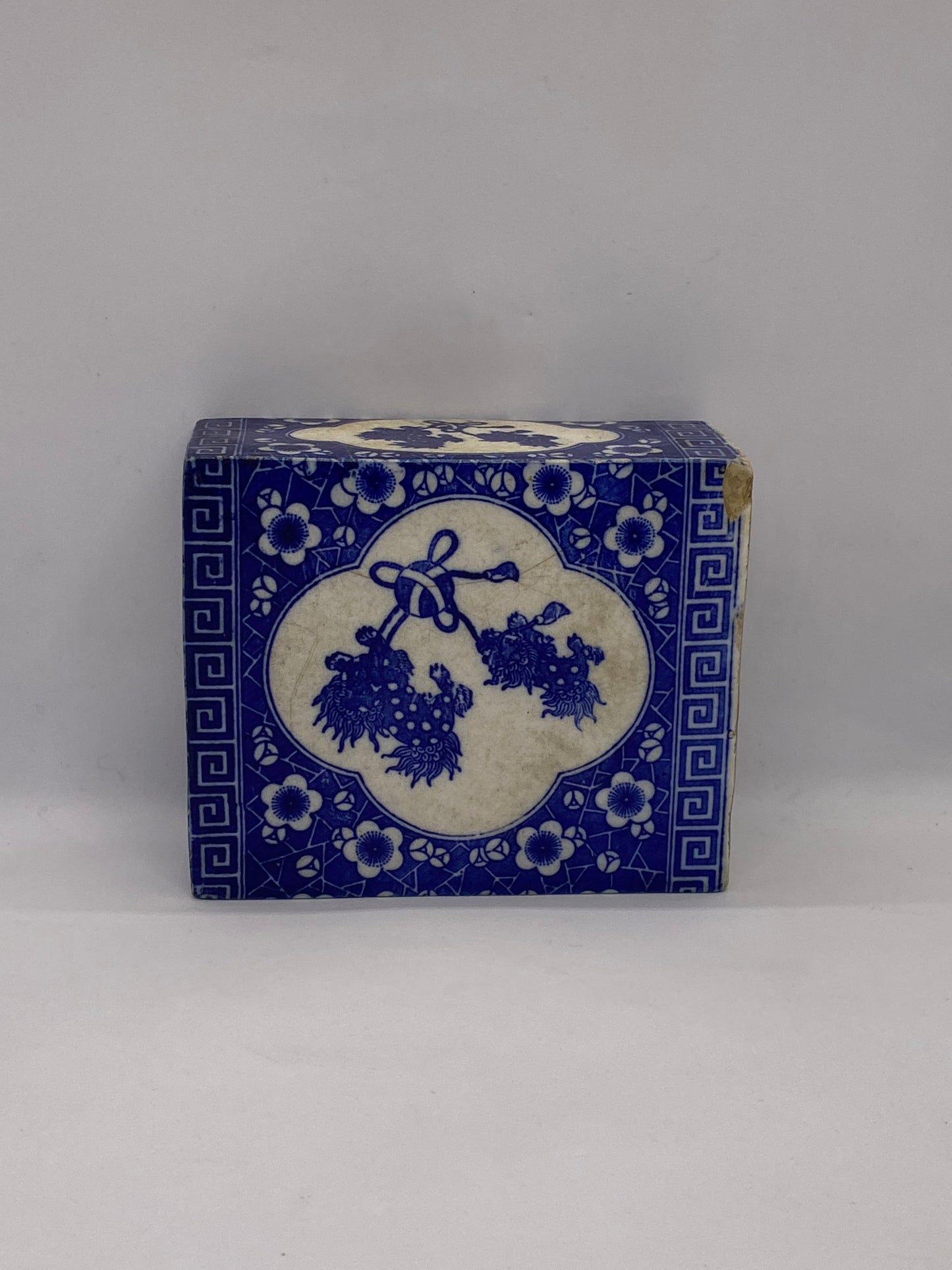 19th century Opium Pillow with Foo Dogs