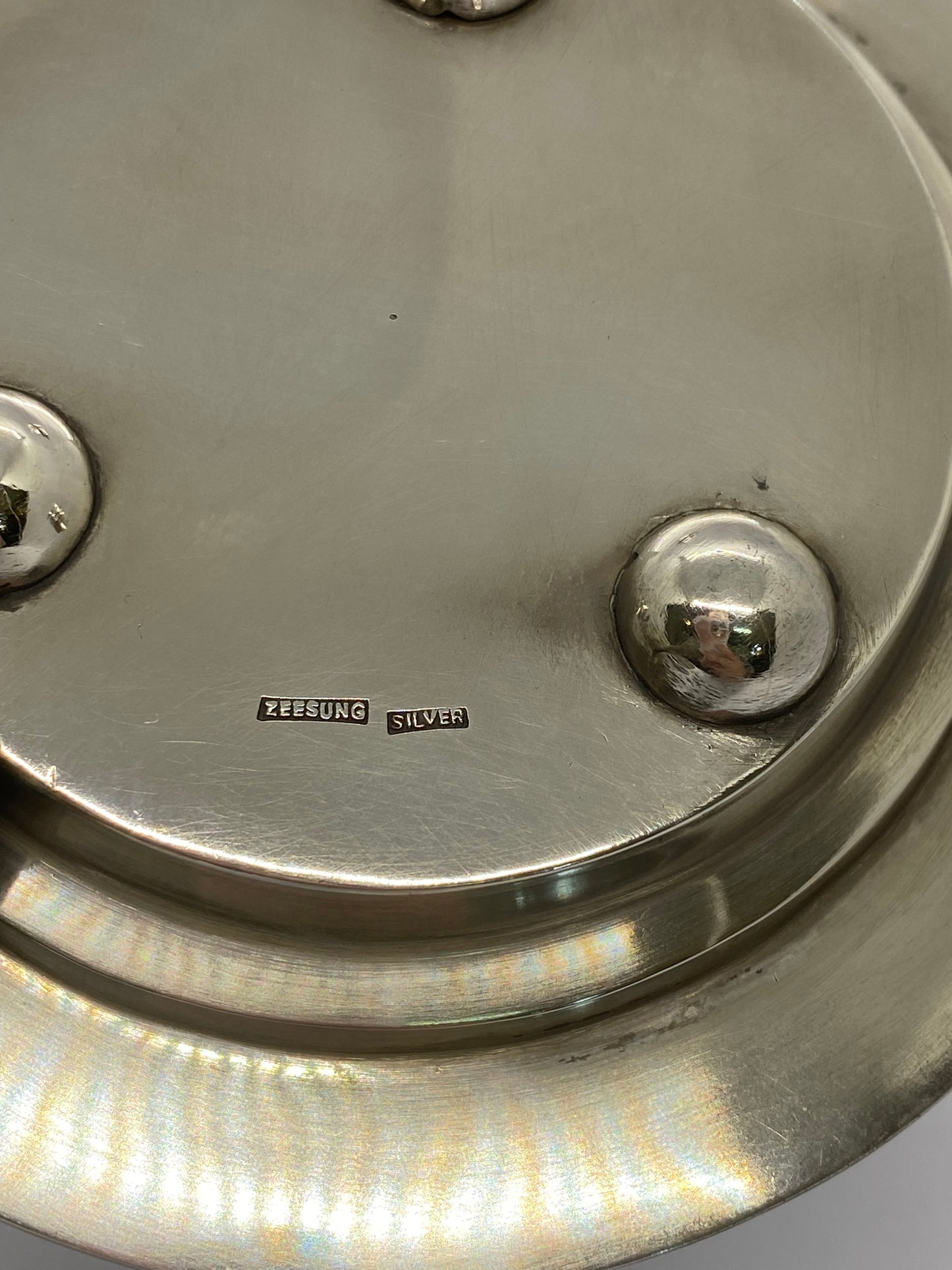 Antique Chinese Silver Zee Sung Wine Bottle Coaster