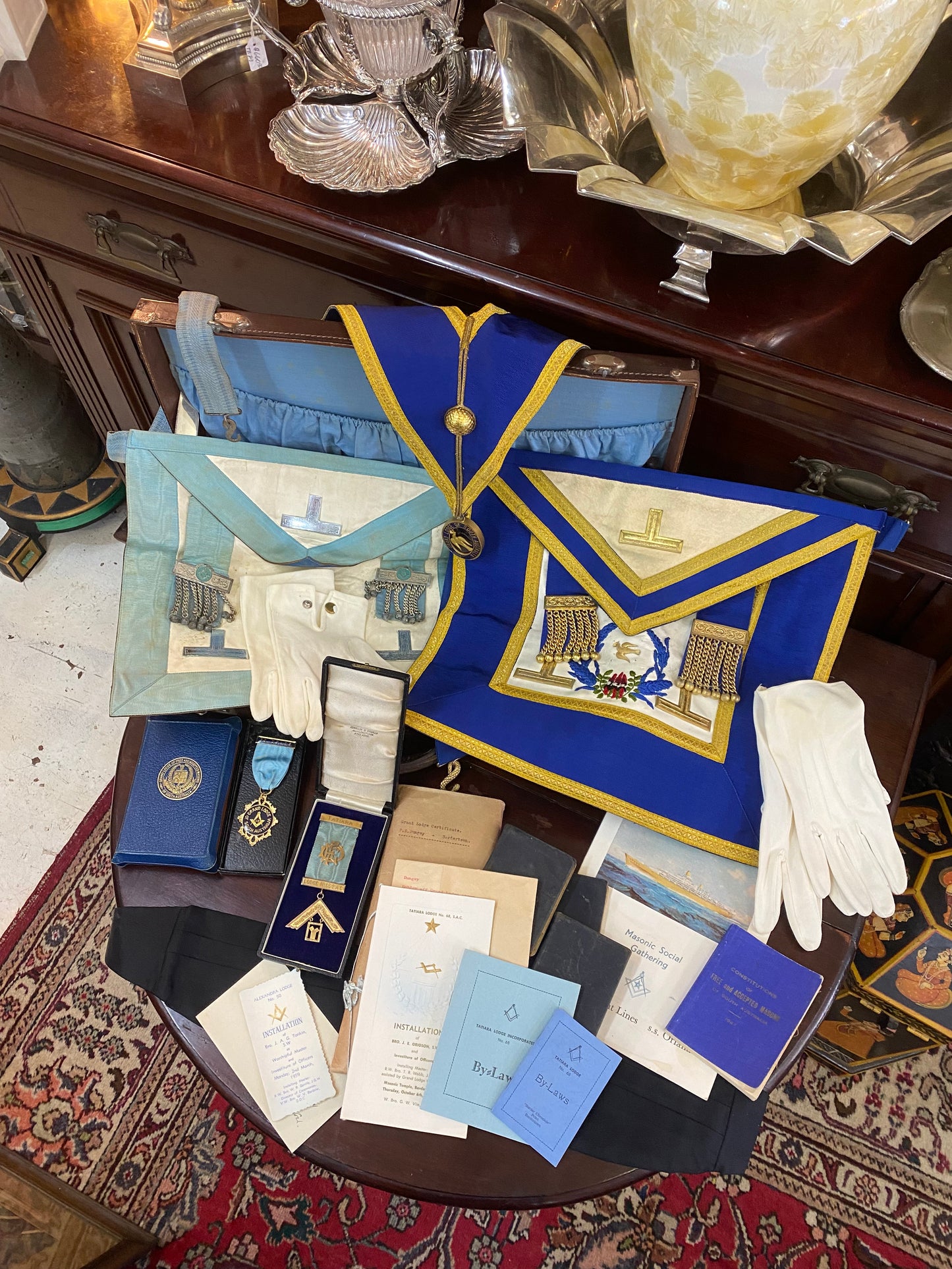 罕见单一所有者澳大利亚共济会收藏品,含 9ct 金牌,约 1954 年