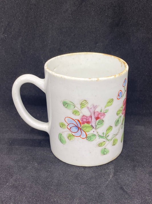 18th c. Bow Porcelain Famille Rose Coffee Can Cup circa 1750-1752