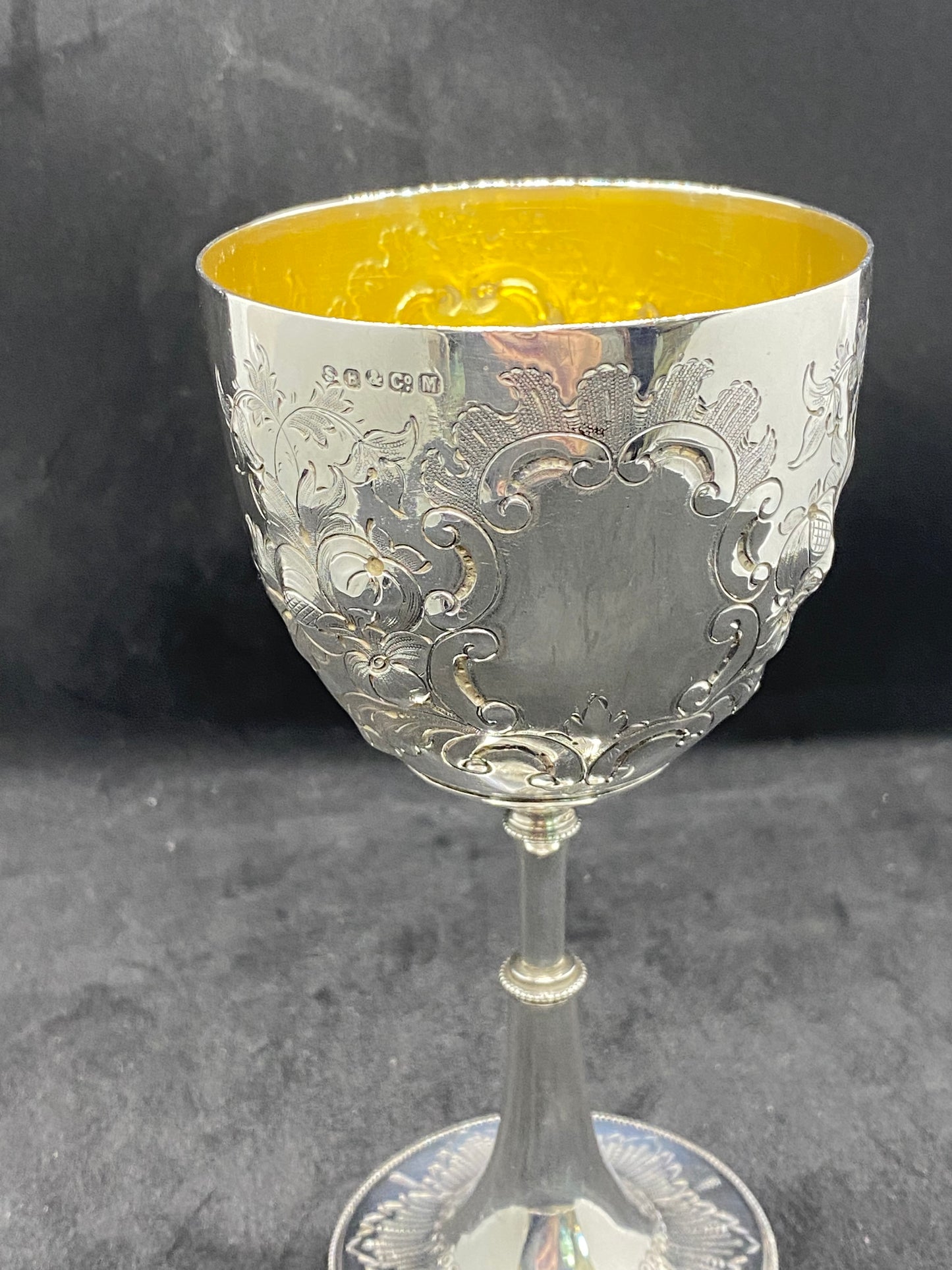 Copa antigua de plata de ley de finales de la época victoriana, Birmingham, 1870