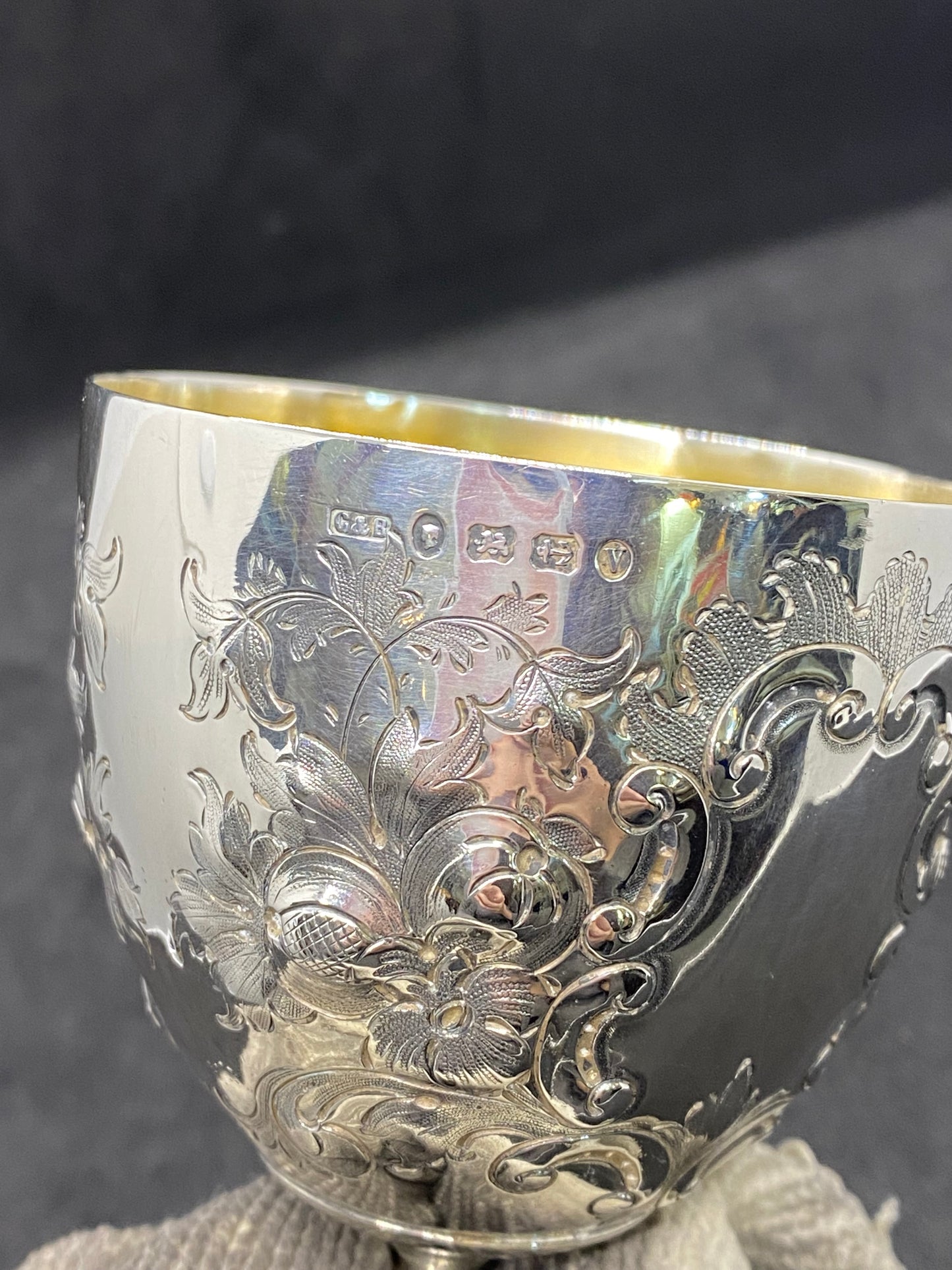 Copa antigua de plata de ley de finales de la época victoriana, Birmingham, 1870