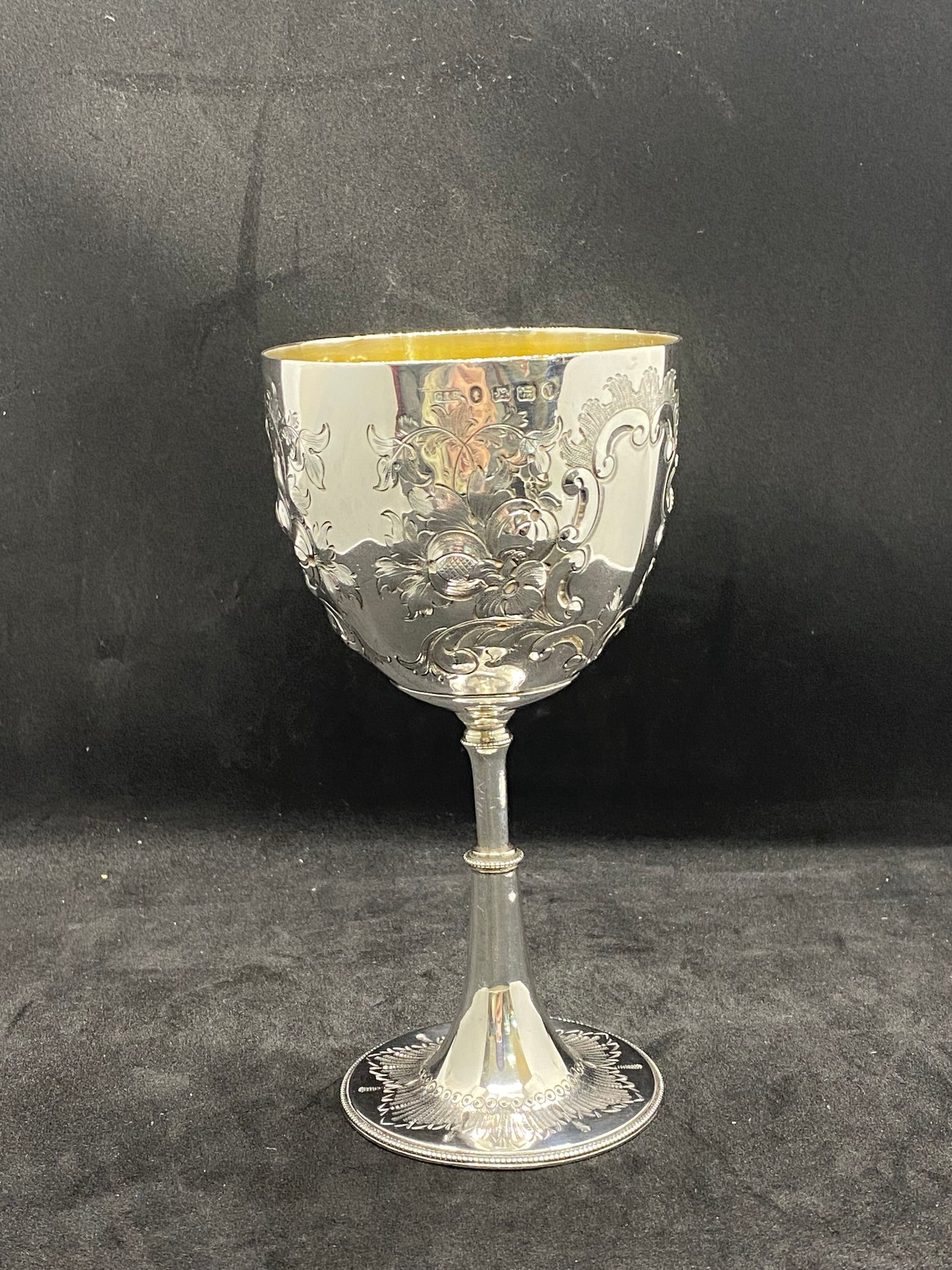 Copa antigua de plata de ley de finales de la época victoriana, Birmingham, 1870