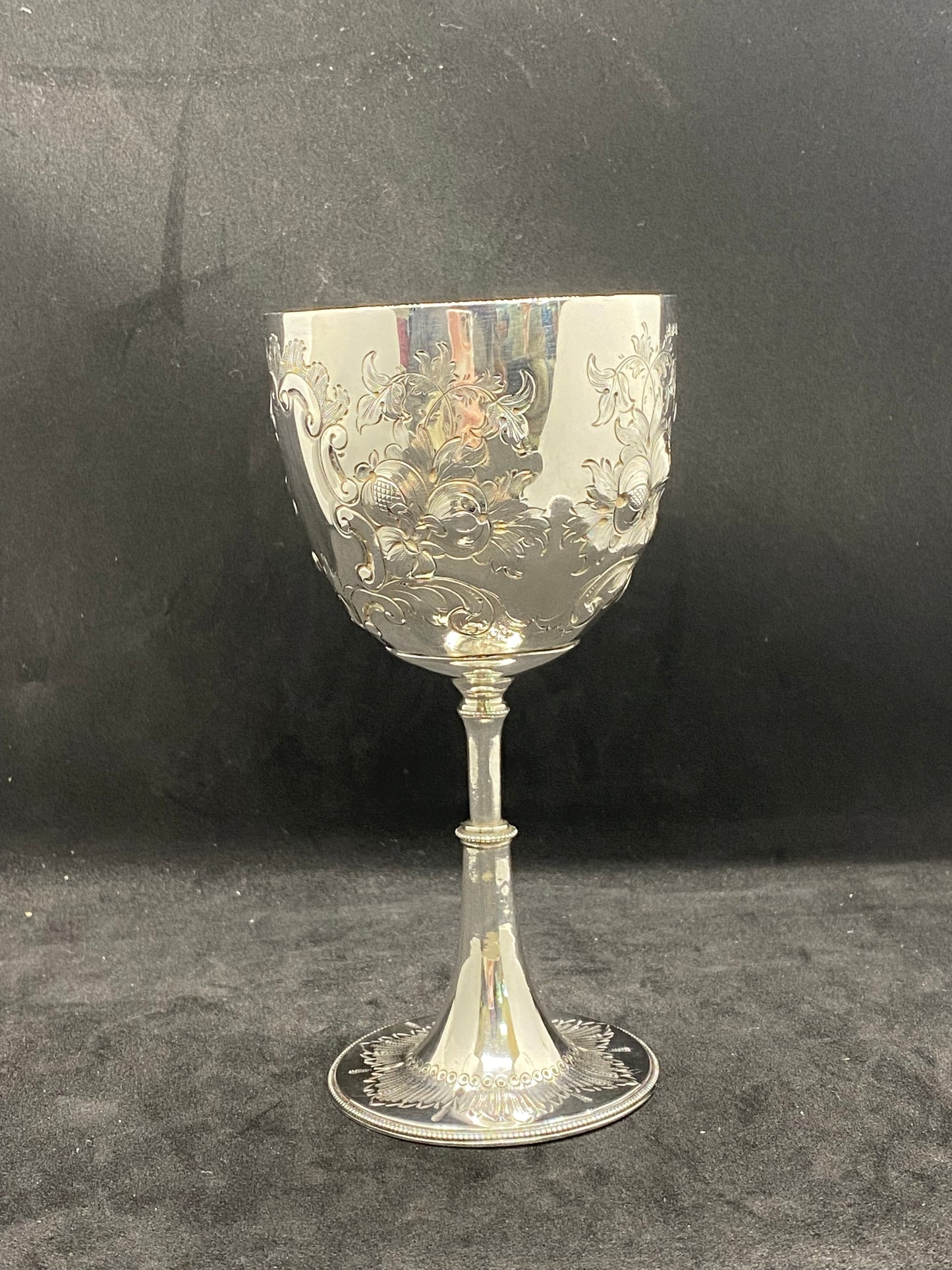 Copa antigua de plata de ley de finales de la época victoriana, Birmingham, 1870