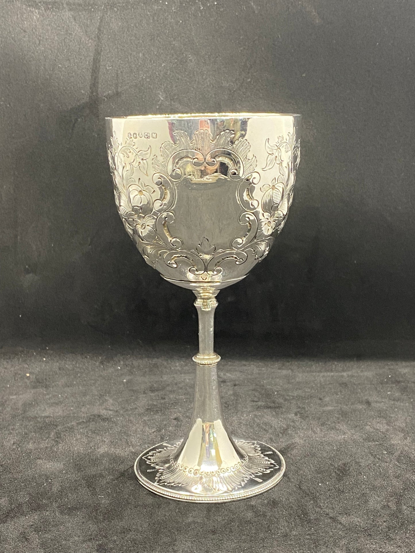 Copa antigua de plata de ley de finales de la época victoriana, Birmingham, 1870