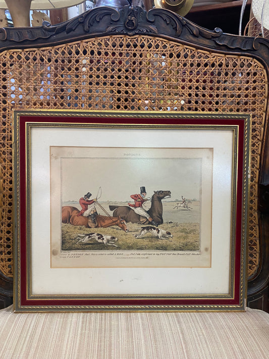 “我有一个想法......这是......一片沼泽”,亨利·阿尔肯 1832 年创作的《运动概念》系列古董版画