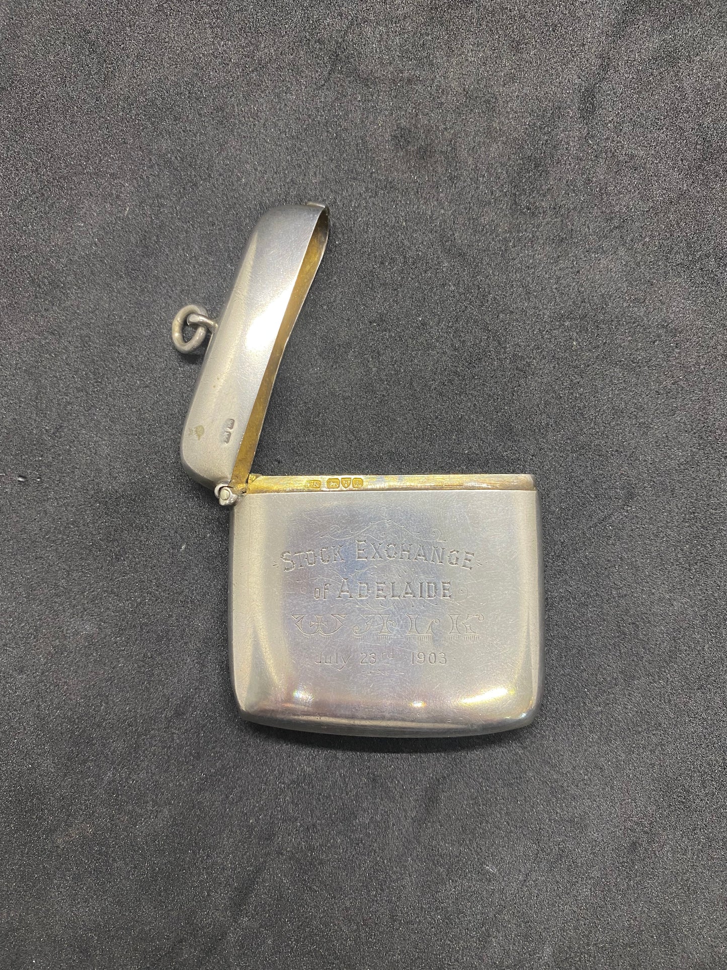 古董爱德华时代纯银 Vesta 表壳