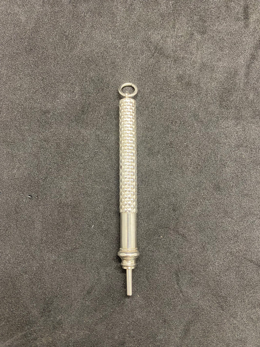 Lápiz propulsor de plata esterlina de finales de la época victoriana con asa Chatelaine, Birmingham, 1888.