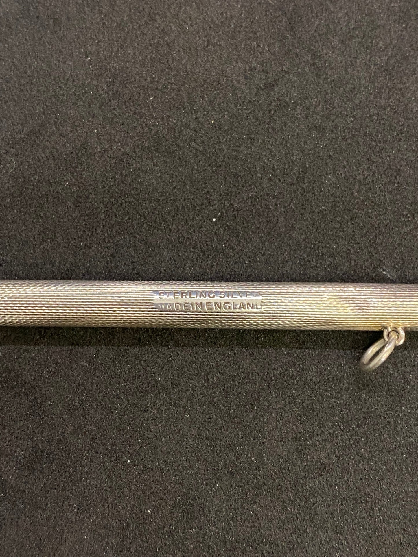 Portaminas vintage de plata de ley con asa Chatelaine, Birmingham, 1969