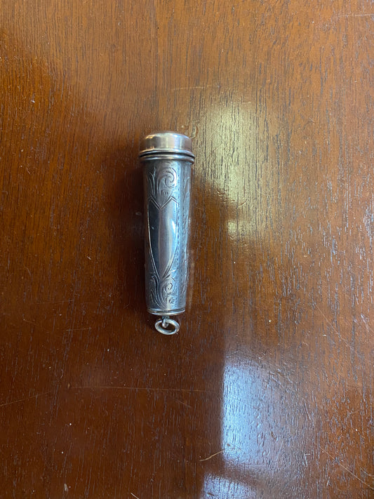 Portalápices/puri de plata antigua con lazo Chatelaine