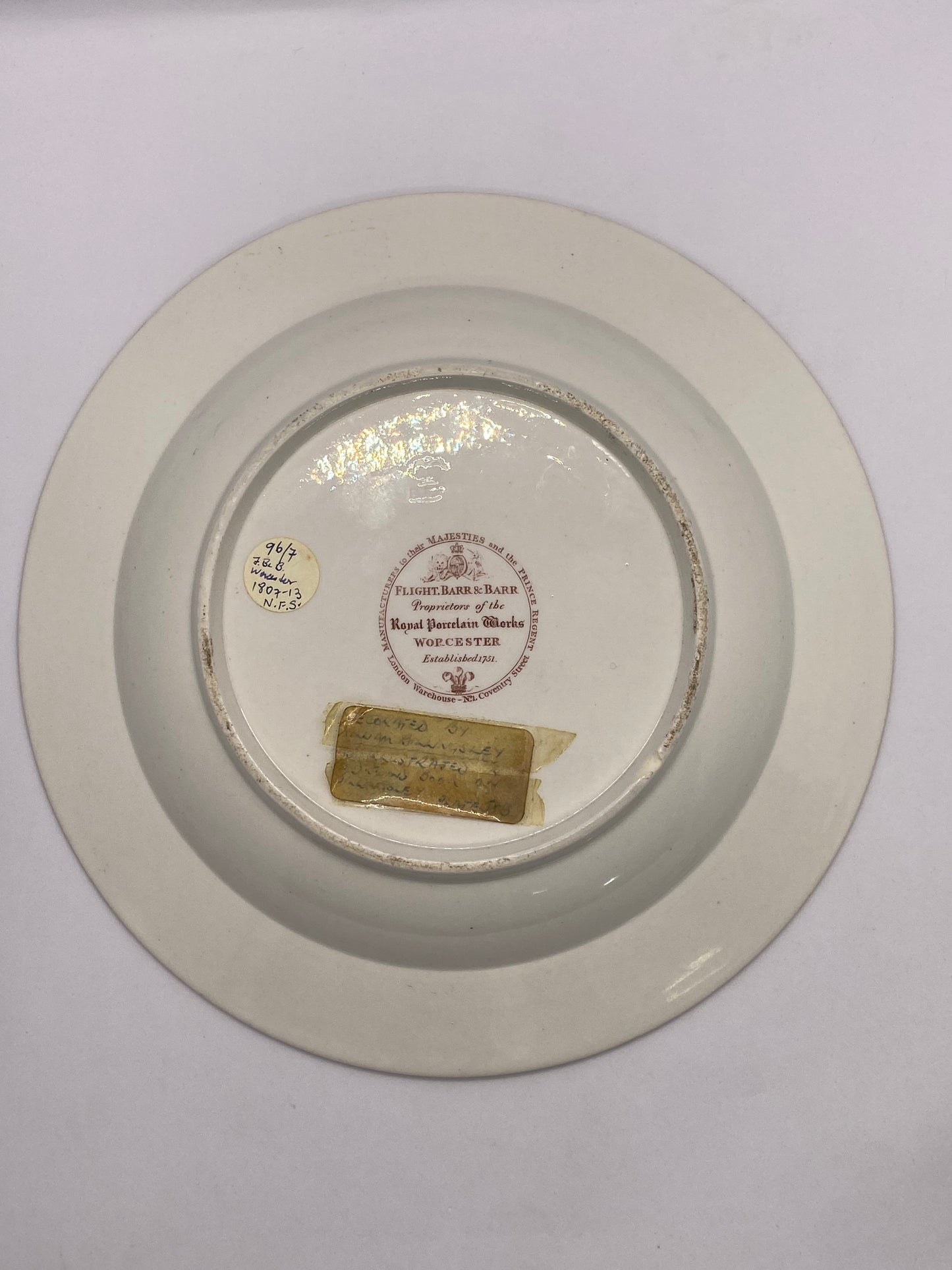 Early 19th Century Regency Period Plate by Worcester (Flight, Barr & Barr Period)