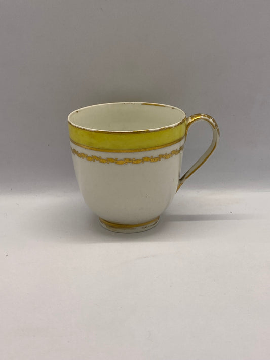 Antique Georgian early Derby Porcelain Yellow Coffee Cups (2 Available)