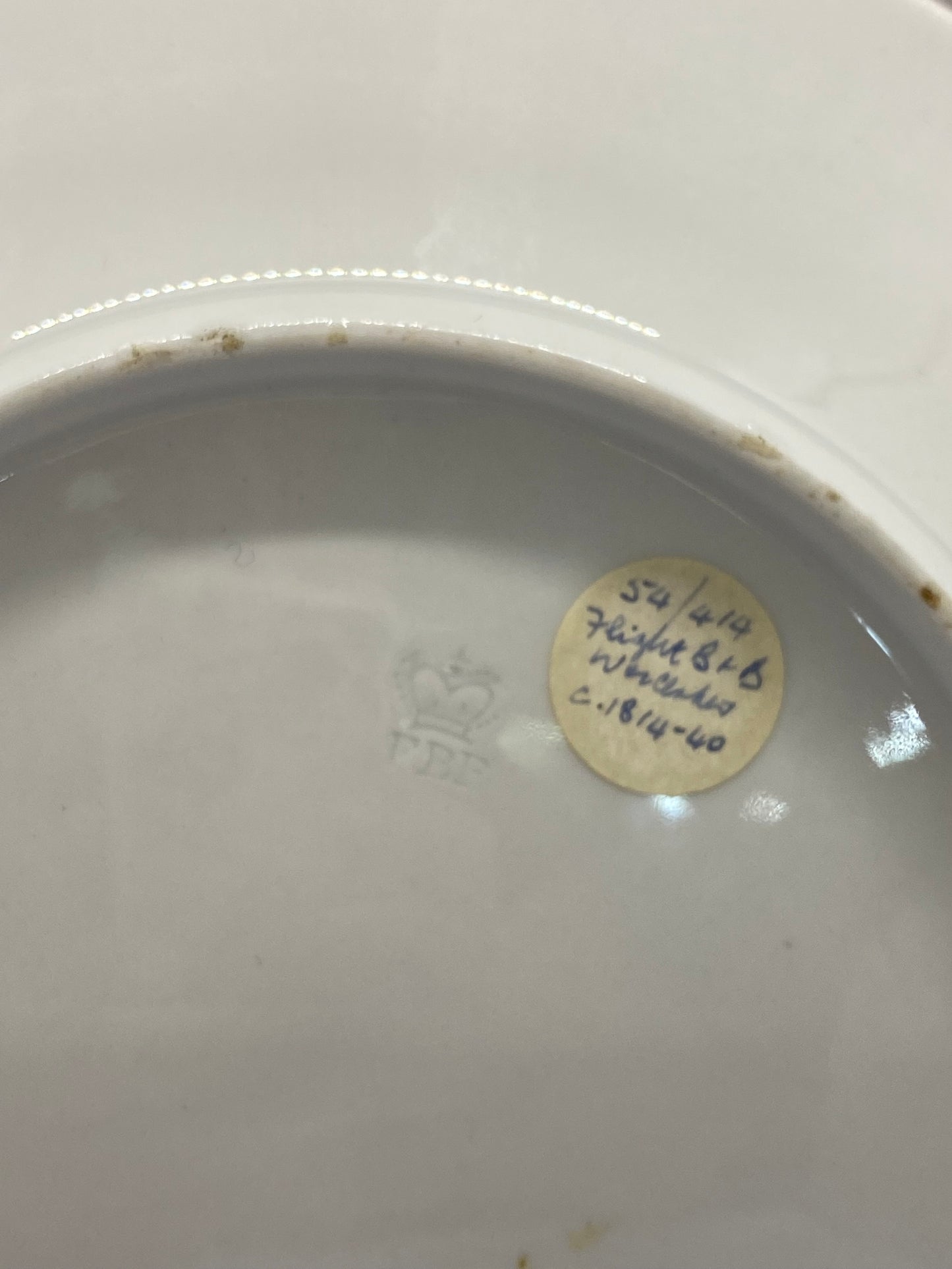 Plato llano de porcelana Worcester de principios del siglo XIX (período Flight Barr & Barr)